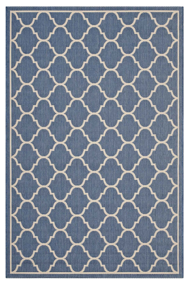 Avena Moroccan Quatrefoil Trellis 9x12 Indoor and Outdoor Area Rug