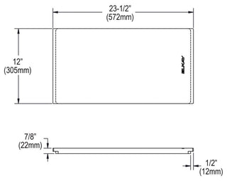 LKCB1223LWN Elkay Dart Canyon Hardwood 12" x 22-1/2" x 1" Cutting Board