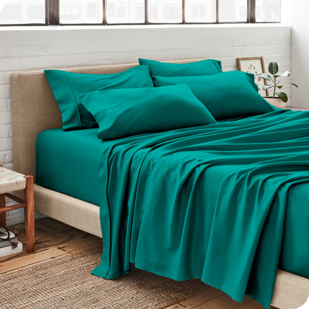 Bare Home Twin & Twin XL 5-Piece Microfiber Sheet Set, Emerald, Twin
