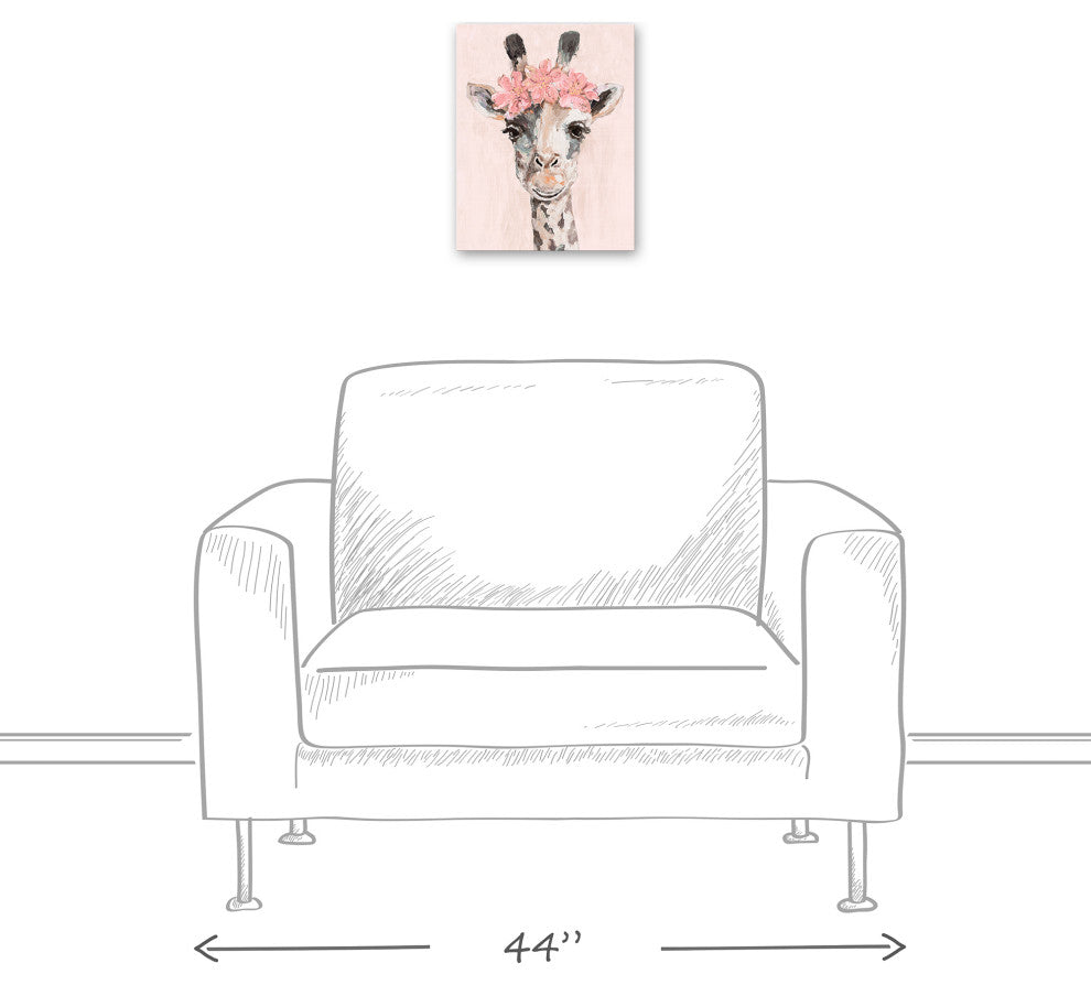 Flower Crown Giraffe 11x14 Canvas Wall Art