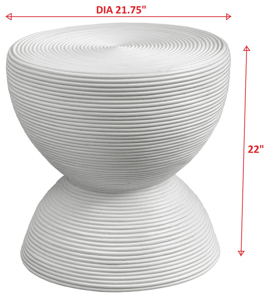 Bongo White Rattan Side Table