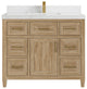 Santa Monica 42 Single Sink Bath Vanity in Whitewashed Teak 2" Empira Quartz