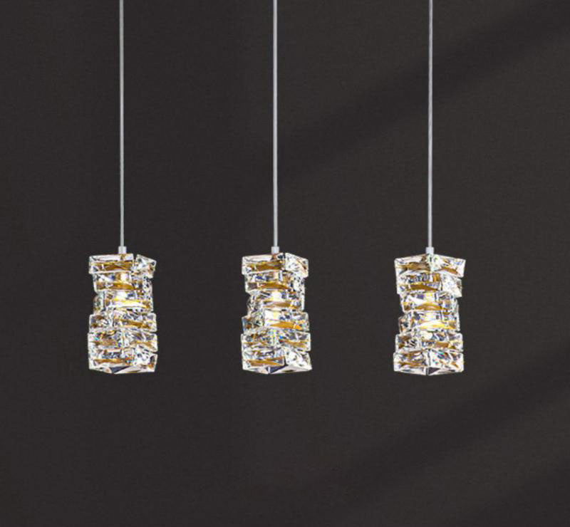 MIRODEMIÂ® Mioglia | Art Deco Copper LED Crystal Pendant Lamp, Style B
