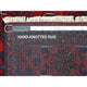 Deep Red, Afghan Khamyab Velvety Wool Hand Knotted Runner Rug, 3'0"x12'8"