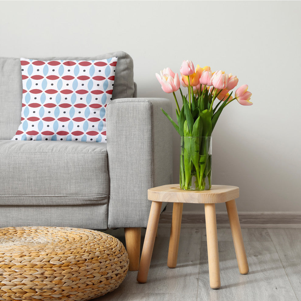 Geometric Decorative Throw Pillow, Ligonberry Red, 18"x18"