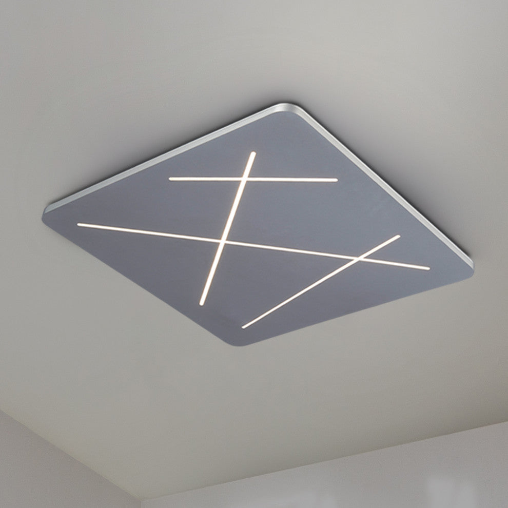 Tureis ETL Certified Integrated LED Ceiling Light, Silver, 18"