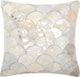 Mina Victory S1203 Throw Pillow, White/Silver, 20" x 20"