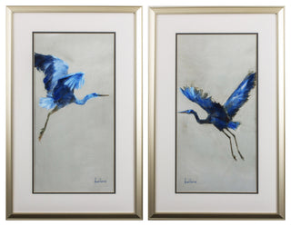 Blue Heron Wall Art, 2-Piece Set