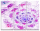 "Large Purple Fractal Flower Petals" Digital Metal Wall Art, 3 Panels, 36"x28"