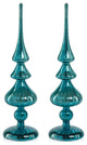 Azenor LED Tabletop Finials, Set of 2, Blue, C