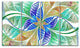 Light Blue Fractal Stained Glass, Abstract Canvas Art Print, 48"x28", 4 Panels