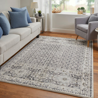 Weave & Wander Kiba Gray/Ivory Rug, 5'3"x7'6"