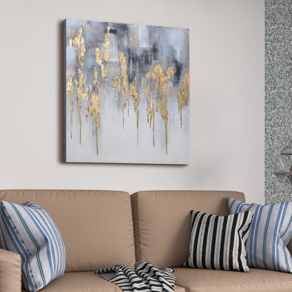 Golden Lighting 1 Textured Metallic Hand Painted Wall Art by Martin Edwards
