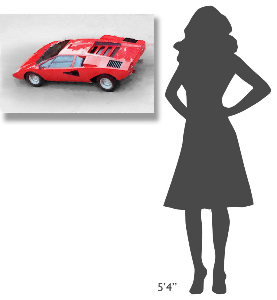 "1974 Lamborghini Countach Watercolor" Fine Art Print
