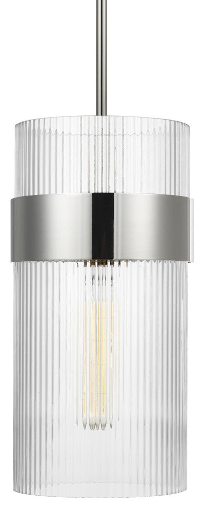 Geneva Large Pendant, Polished Nickel