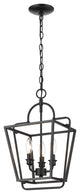 3-Light 12" Matte Black Pendant