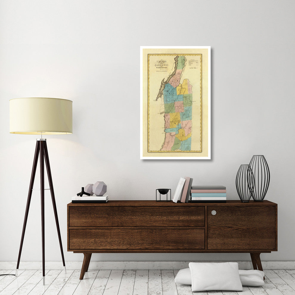 "New York - Washington County, 1829" Print by David H. Burr, 29"x46"