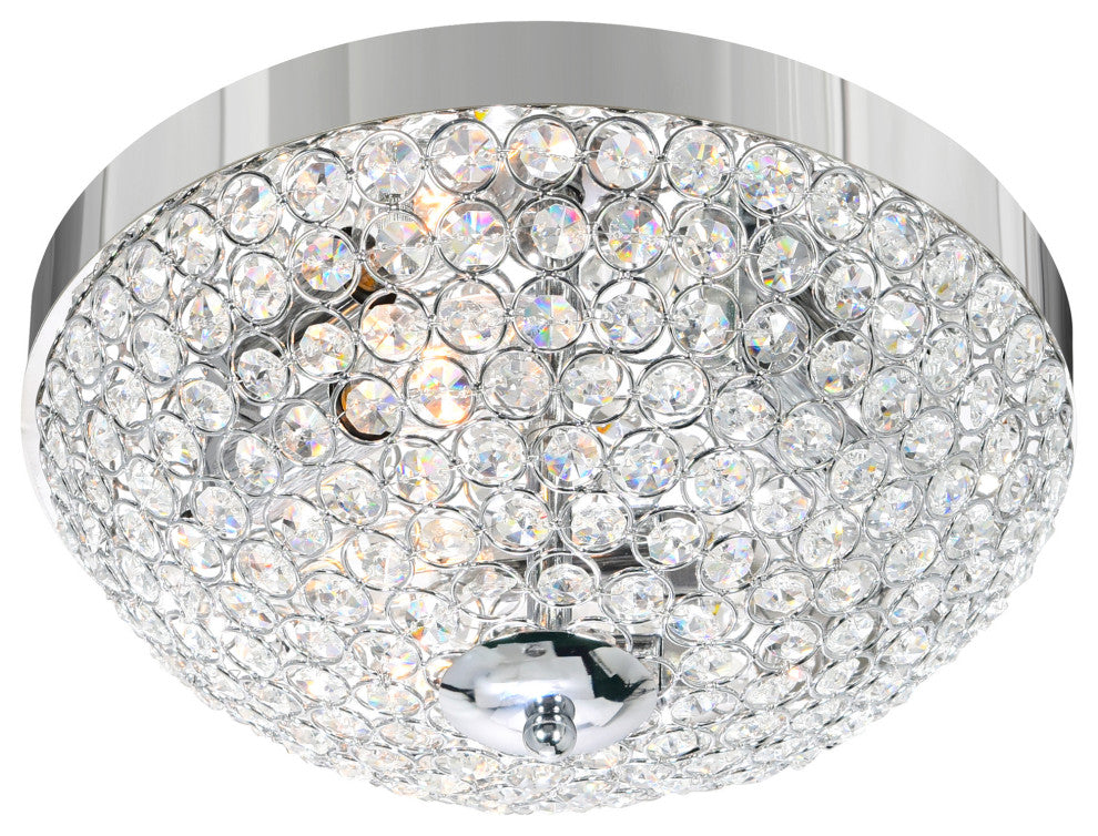 Globe 3 Light Bowl Flush Mount With Chrome Finish