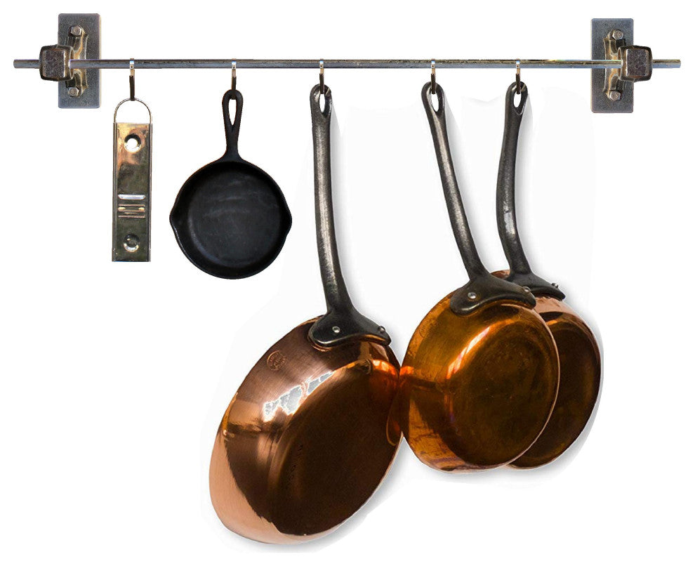 Piston Connector Rod Pot & Pan Hanger 34" (rustic & polished steel), Polished St