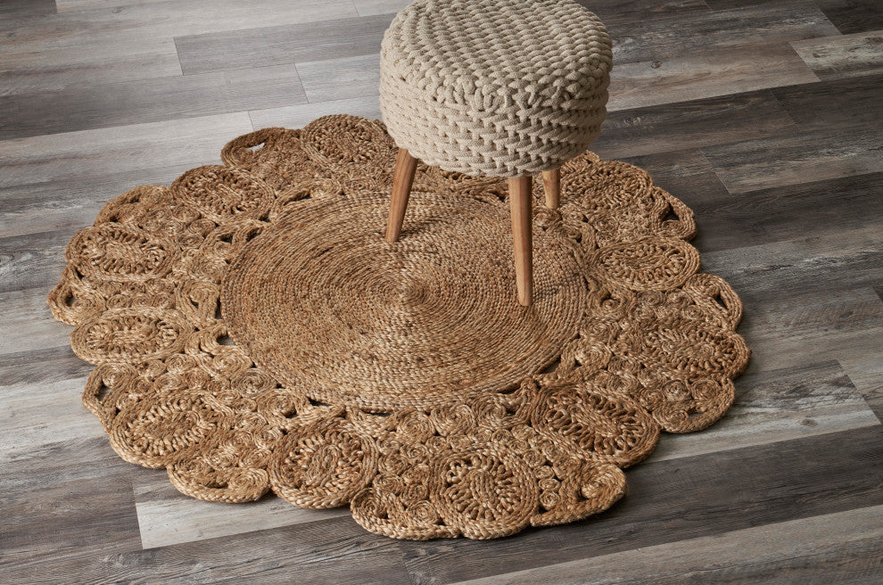 Bloom Boutique Organic Jute Rug, 4' Round