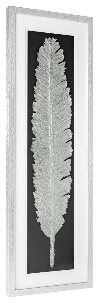 Metallic Feather, Silver Shadow Box