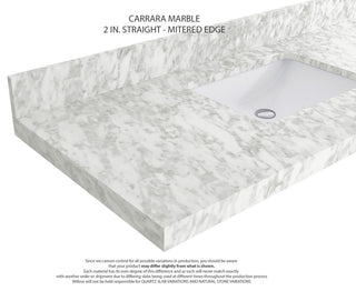 Charlotte 48" Single Sink Bath Vanity in Fine Grain 2" Carrara Marble
