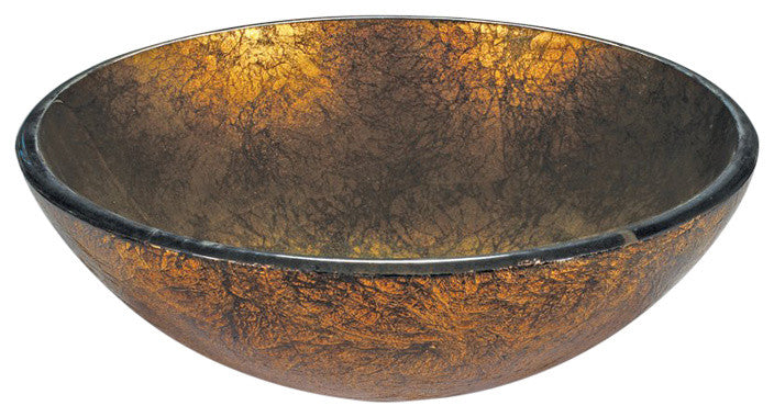 Tempered Glass 1/2" Thick, 16.5" Diameter, 5.5" With Chrome Pop-Up Drain