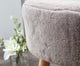 Solid Heavy Faux Fur Oval Ottoman, Pure Cashmere
