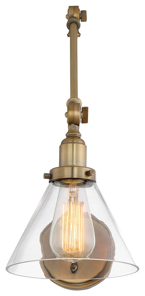 Drake 1-Light Adjustable Sconce, Warm Brass