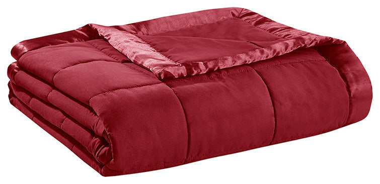 Madison Park All-Seaon Moisture Management Blanket, Burgundy Red, Twin