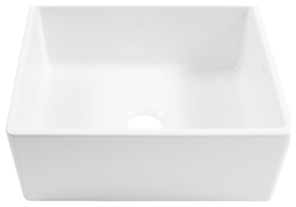 Austen Crisp White Fireclay 24" Single Bowl Farmhouse Undermount Sink