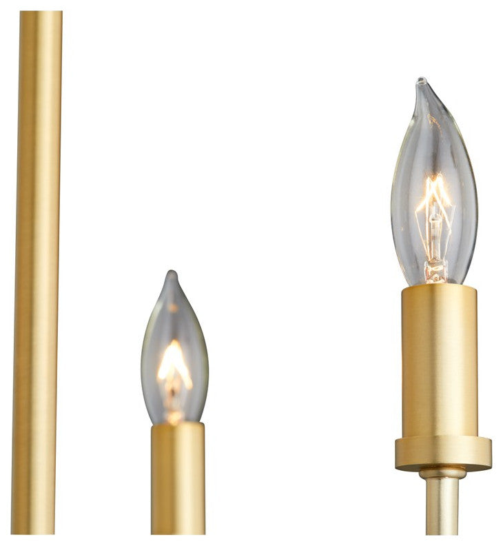 Quorum Harmony 3-Light Chandelier 657-3-80, Aged Brass