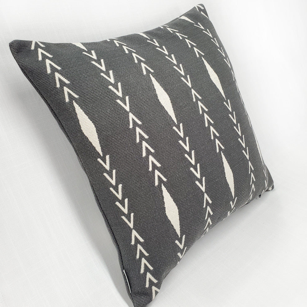 Diamond Ray Charcoal GrayThrow Pillow 20x20