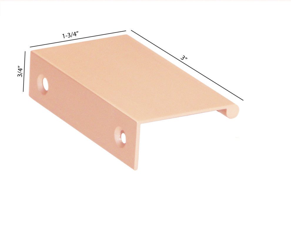 3" Rose Gold Door Edge Pulls, 10 Pack