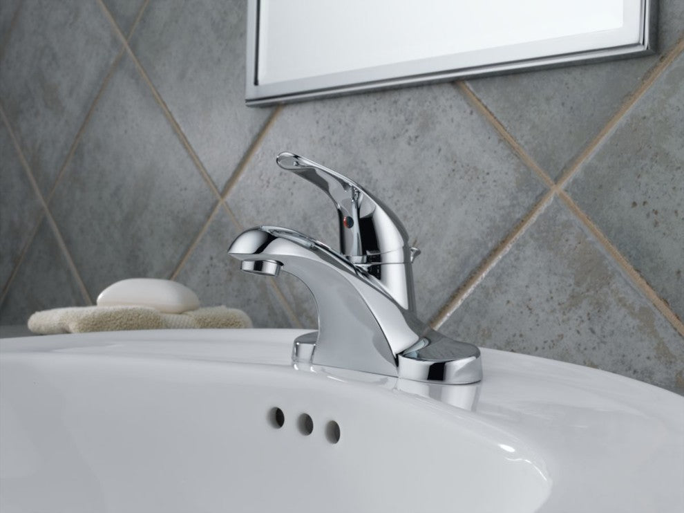 Delta Foundations Single Handle Centerset Bathroom Faucet, Chrome, B510LF