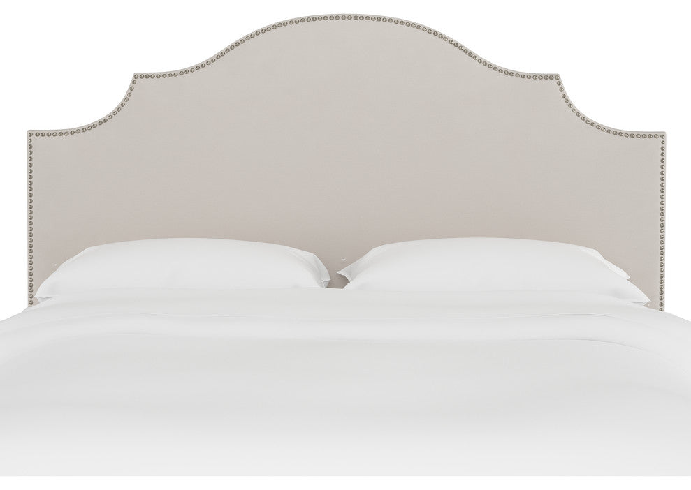 Brenson California King Nail Button Notched Headboard, Premier Platinum