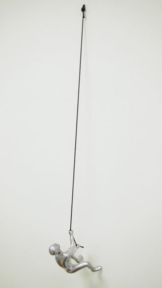 Climbing Man Wall Art, Silver