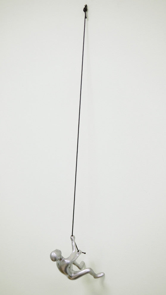 Climbing Man Wall Art, Silver