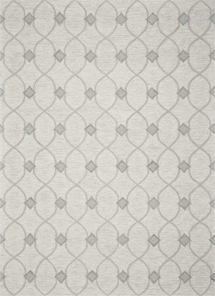 HomeRoots 9' x 12' Wool Ivory Area Rug
