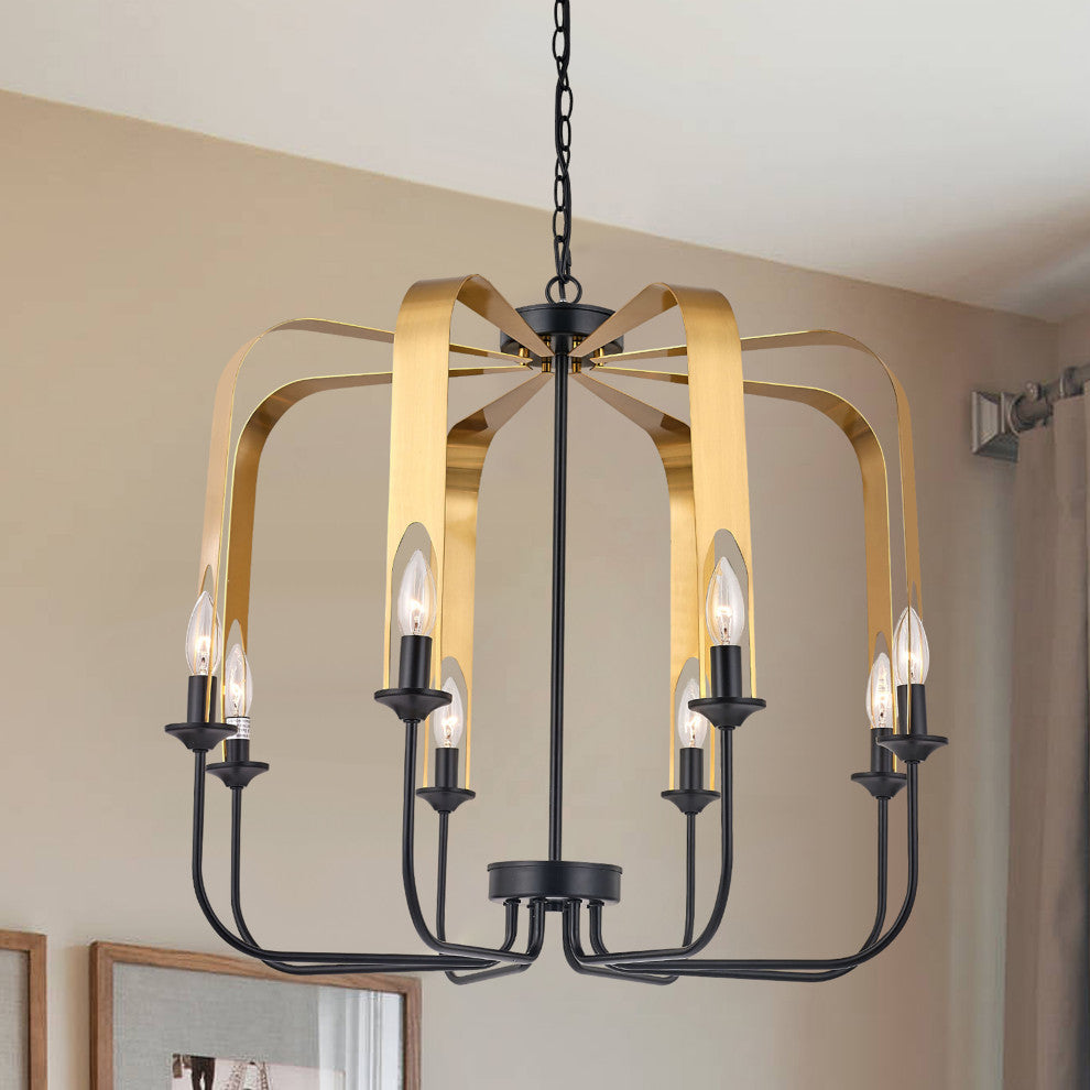Vanity Art 8-Light Lantern Geometric Chandelier