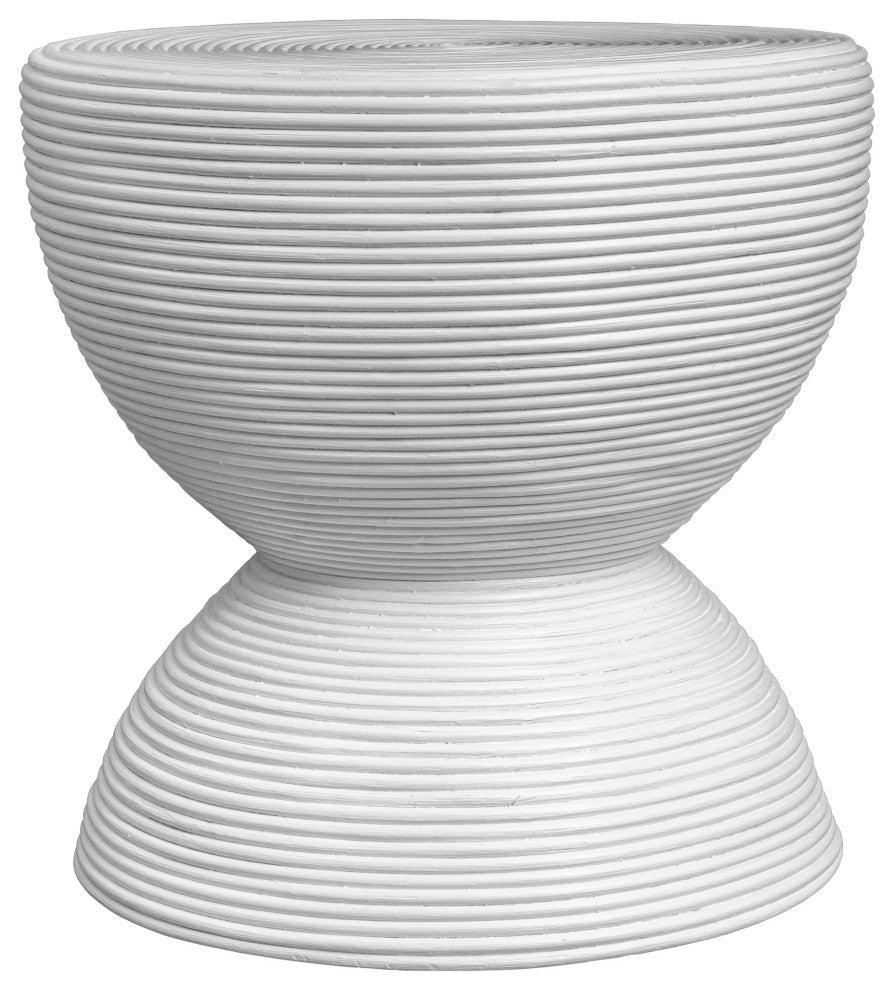 Uttermost Bongo White Rattan Side Table
