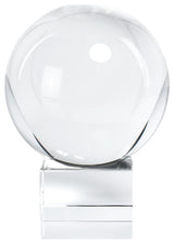 Sakinah Large Decorative Crystal Glass Orb on Base, Clear
