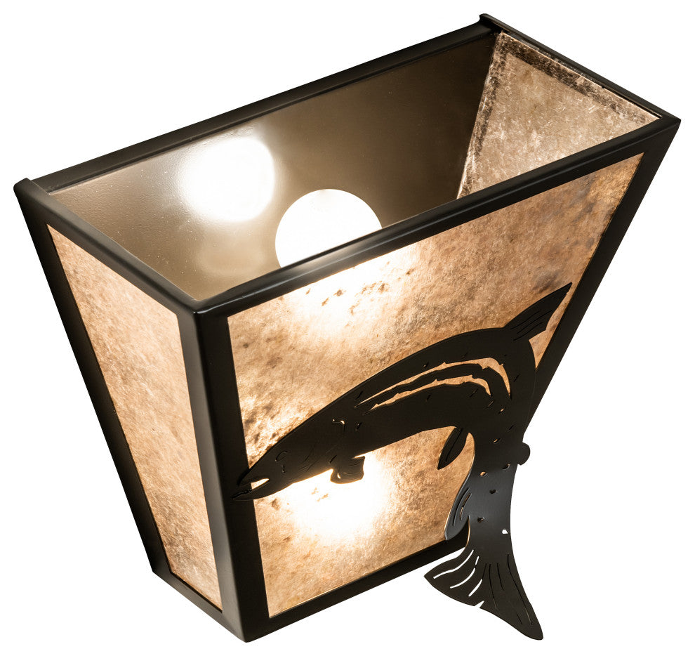 13 Wide Leaping Trout Wall Sconce