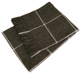 100% Baby Alpaca Squares Throw, All Natural, Charcoal