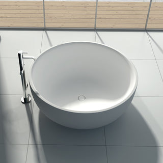 ADM Circular Freestanding Bathtub, Glossy White, 53.1"