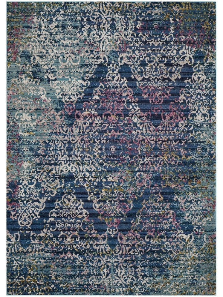 Safavieh Aria Ara128B Vintage/Distressed Rug, Blue/Multi, 4'0"x6'0"