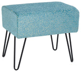 Babati Jacquard Chenille Ottoman, Turquoise, 19''x13''x17''