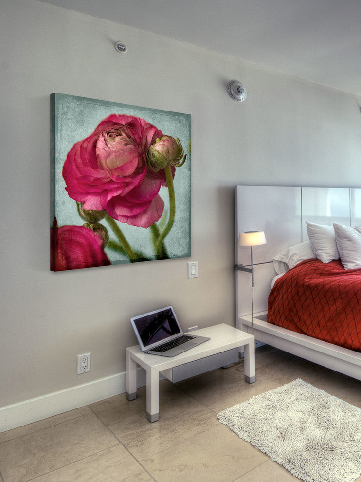 "Red Ranunculus B" Painting Print on Canvas by Stalus