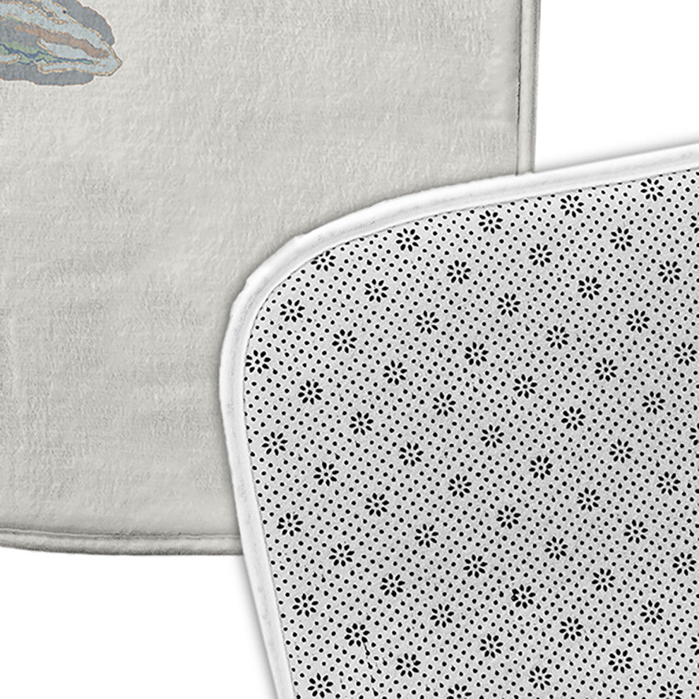 34" x 21" Starfish Bathmat, Pretty Grey