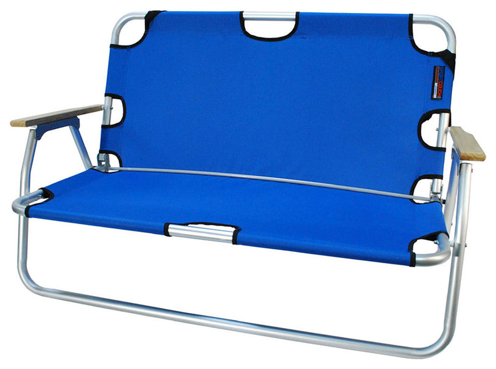 Sport Couch Two-Person Folding Aluminum Chair, Royal Blue